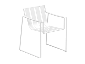 STRAPPY - Sled base fabric garden chair with armrests _ Royal Botania